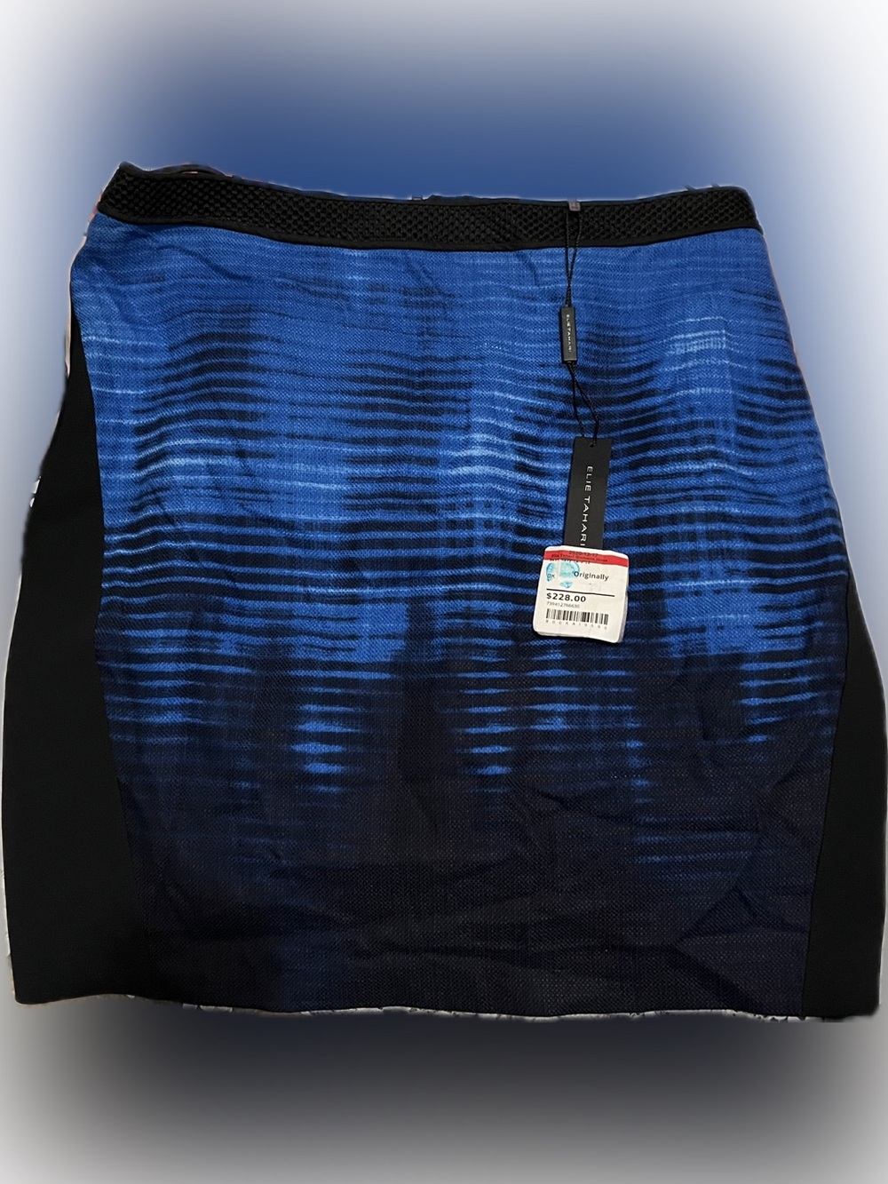 Elie Tahari electric Blue and Black Ombre Pencil Skirt